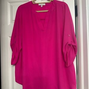 Chaus Pink 3/4 Sleeve Boxy Blouse